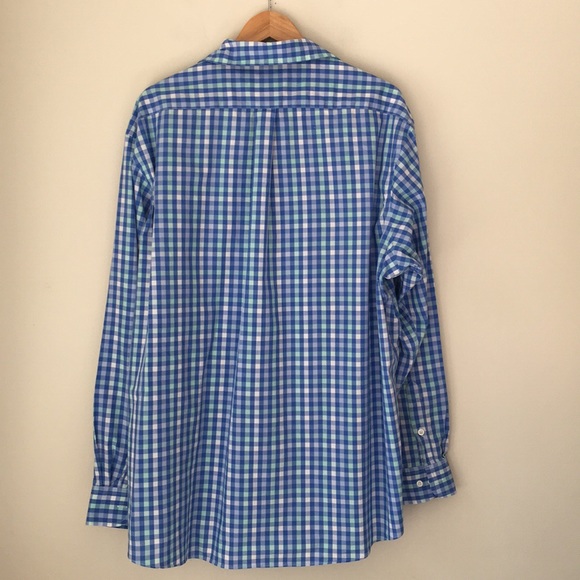 Club Room Blue Check Cotton Button Front Shirt - Picture 6 of 8